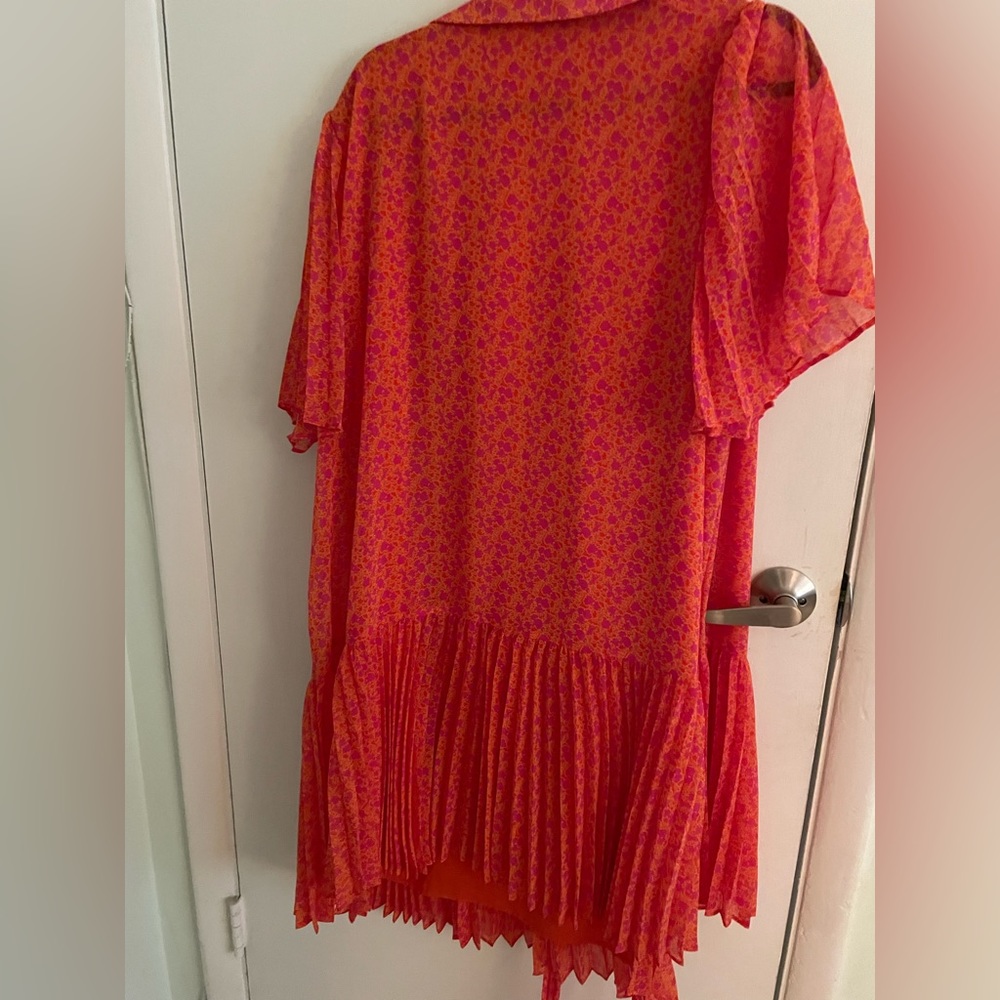 Alexis x Target Orange Pleated Wrap Dress Plus Size 2X - Picture 6 of 6